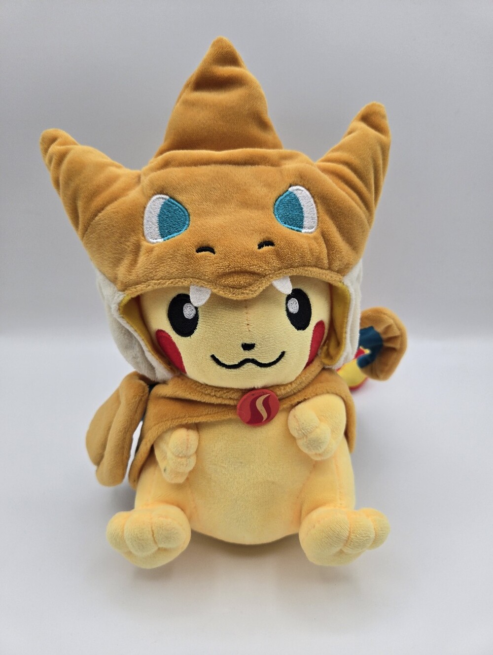 Pokemon Mega Charizard Poncho Pikachu 9" Plush Pokemon Center Opening Japan